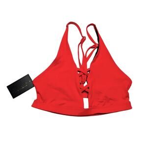 Frederick's of Hollywood Sunset Strap Bikini Top Fiery Red Size Small